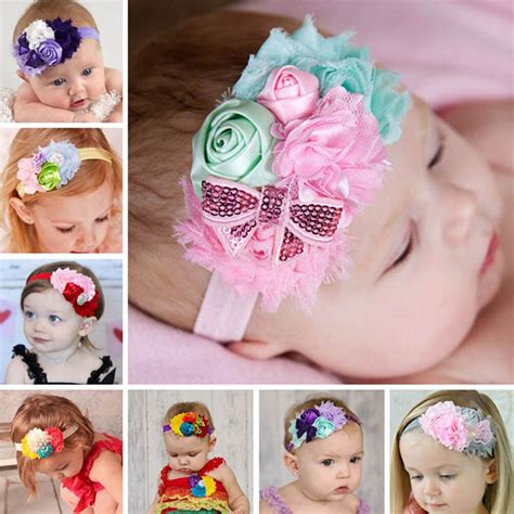 New Flower Headband Baby Sequin Bows Headband Hairband For Newborn