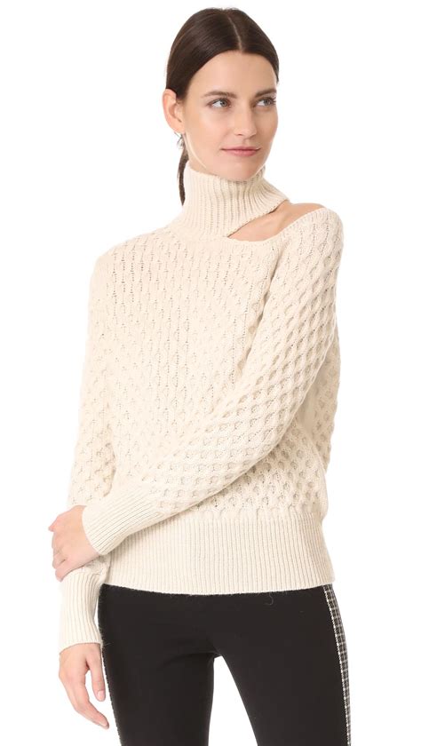 Lyst Nude Turtleneck Sweater In Natural