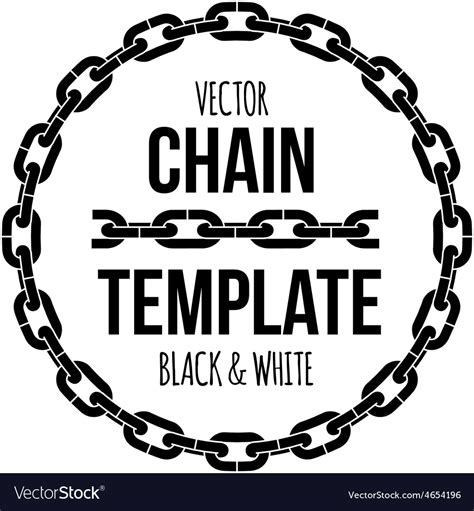 Ring Shape Chain Emblem Black And White Royalty Free Vector