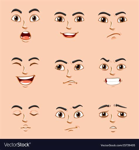Different Facial Expressions Of Human Royalty Free Vector