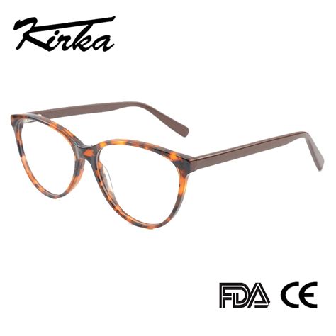 Kirka 2019 Retro Acetate Glasses Frame Leopard Print Eye Wear For Women