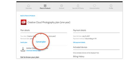 For the plan subscription required to be canceled select manage plan under plans & products. Cancel your Creative Cloud membership