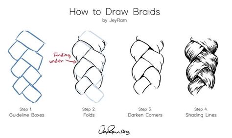 How To Draw Braids Easy Tutorial For Beginners How To Draw Braids Easy Hair Drawings How To