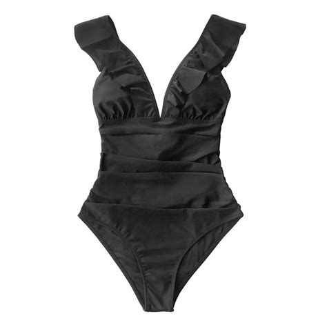 Womens One Piece Suit With Deep V Neck In 2022 Monokini Swimwear One