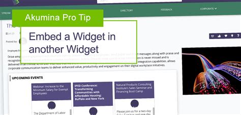 Akumina Pro Tips Embedding A Widget In A Widget Akumina Community
