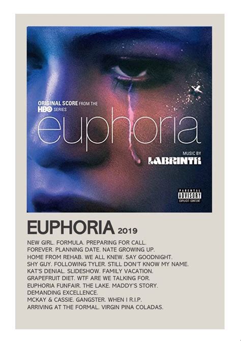 Euphoria Soundtrack By Lola Music Poster Design Music Poster Ideas