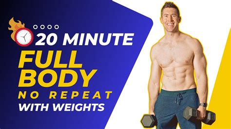 20 Minute Full Body Dumbbell Workout No Repeat Youtube