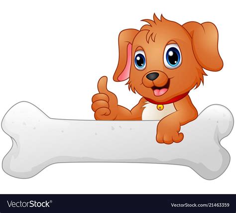 Illustration Of Cute Dog With Holding Bone Download A Free Preview Or