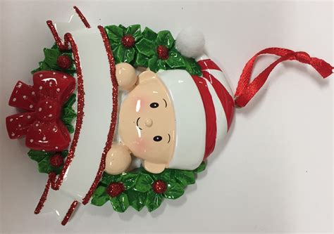Do it yourself tree ornaments. Baby Elf in a wreath- Red & Green Personalized Christmas Tree Ornament DO-IT-YOURSELF - Walmart ...