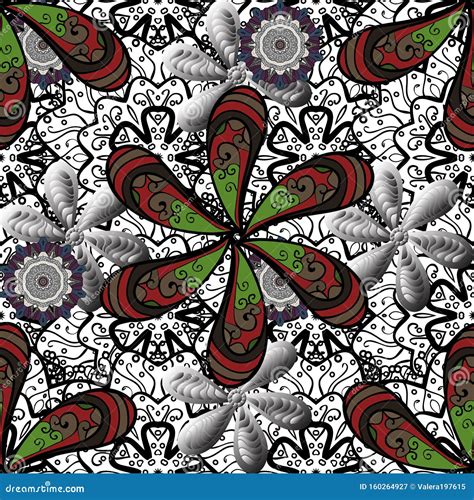 Hand Drawn Flower Seamless Pattern Tile Stock Illustration