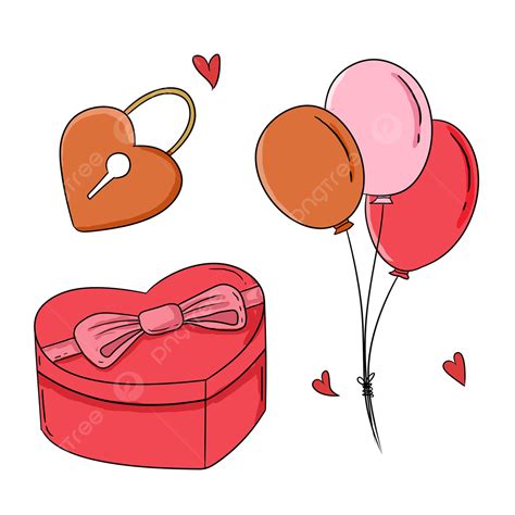 Heart Shaped Balloons Clipart Hd Png Pink Heart Shaped T Box And Balloons T Box Balloon