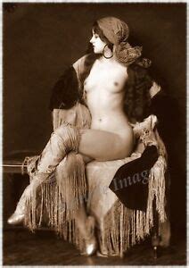 Vintage Zwanziger Erotik Female Nude Sepia Retro Kunst Foto Reprint