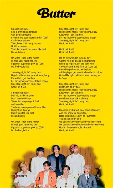 Bts Butter With Lyrics Bts