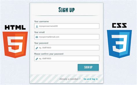 How To Make A Sign Up Form In Html And Css Bios Pics