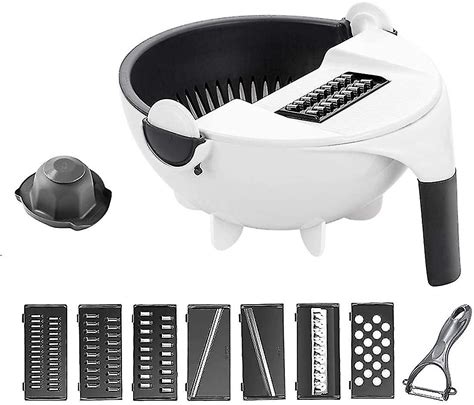 New 9 In 1 Multifunction Magic Rotate Vegetable Cutter With Drain