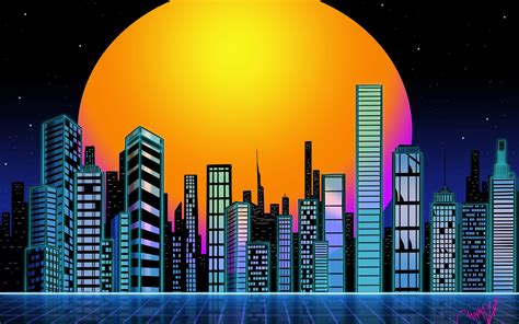 2560x1600 Retro City Sunset 2560x1600 Resolution Hd 4k Wallpapers