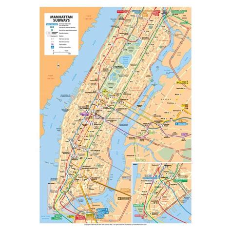 Michelin Official Manhattan Subways Map Art Print Poster 13x19 Sold By