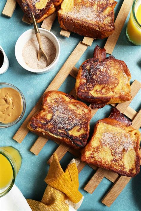 Peanut Butter Bacon And Banana French Toast Sandwiches Recipe
