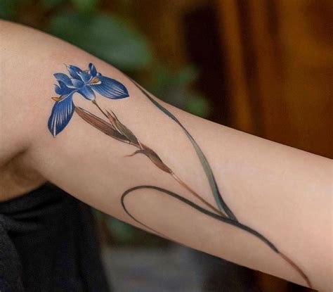 Iris Flower Tattoo Sleeve
