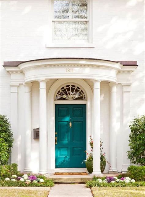 Mar 31, 2020 · if your brick home is painted gray, white trim and a navy or black front door make an attractive neutral entryway. Decorating with Teal: Interior Design Inspiration for ...