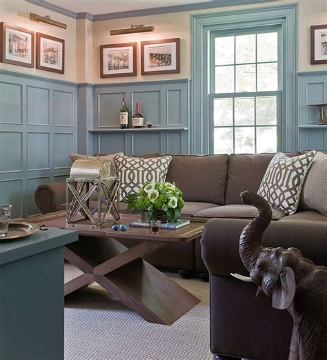 17 Pleasant Blue And Brown Living Room Designs