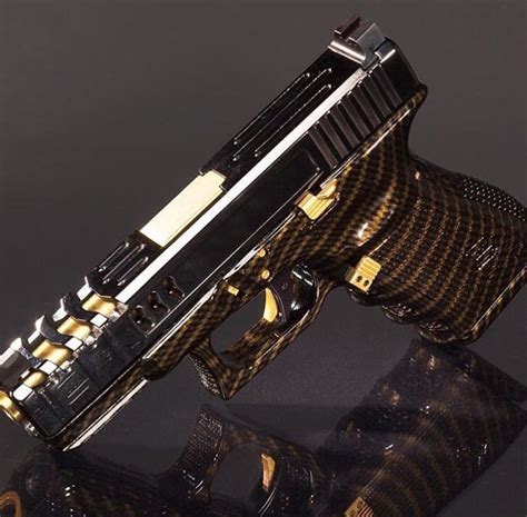 Gold Black Carbon Fiber Glock Weapons Guns Guns And Ammo Guns Ninja Weapons Rifles