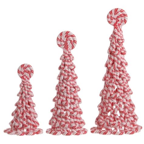 Raz 13 Peppermint Tree Set Of 3 Peppermint Christmas Gingerbread