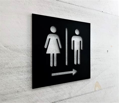 Restroom Arrow Sign Bathroom Signs With Arrow Directional Restroom