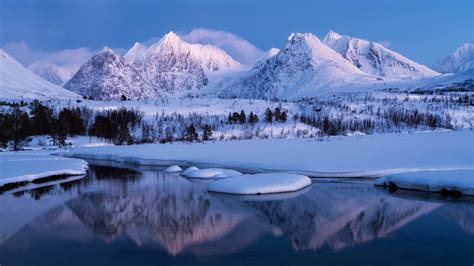 Winter Mountains Wallpaper 4k Landscape Lake Cold