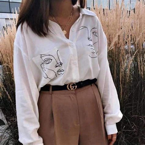 LINE ART FACE BLOUSE | Aesthetic fashion, Aesthetic clothes, Artsy outfit