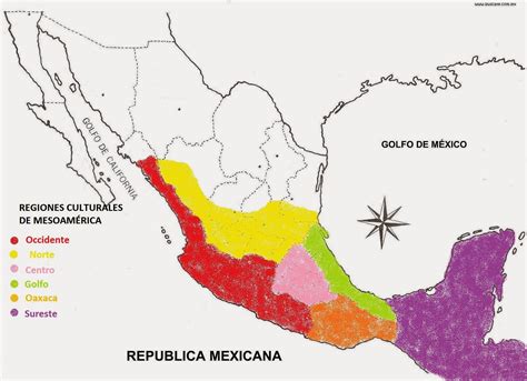 Historia Socio Política De México Jbcn Mapa De Las Regiones Culturales