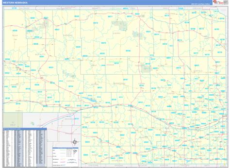 Nebraska Western Wall Map Basic Style By Marketmaps Mapsales
