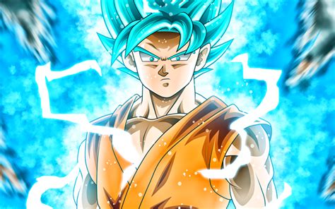 Download Wallpapers Blue Goku Lightning Super Saiyan Blue Dbs Super