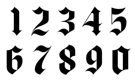 Gothic Font Numbers Number Tattoo Fonts Number Tattoos Tattoo
