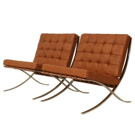 Created in 1929 for the barcelona international exposition, the barcelona chair was designed by bauhaus director ludwig mies van der rohe in. Pair original Barcelona chairs, 1st Knoll edition, 1950s ...