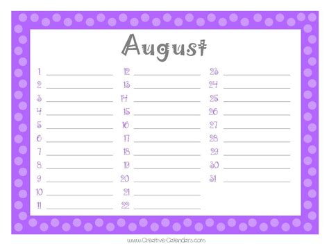 7 Best Images Of Monthly Birthday Calendar Printable Free Printable