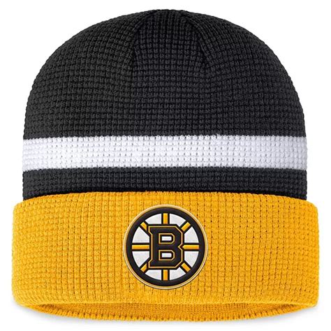 Mens Fanatics Branded Blackgold Boston Bruins Fundamental Cuffed Knit Hat