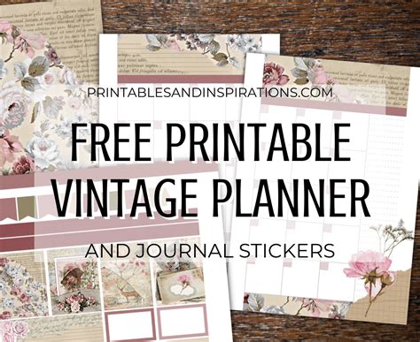 Free Printable Vintage Planner Journal Stickers Printables And