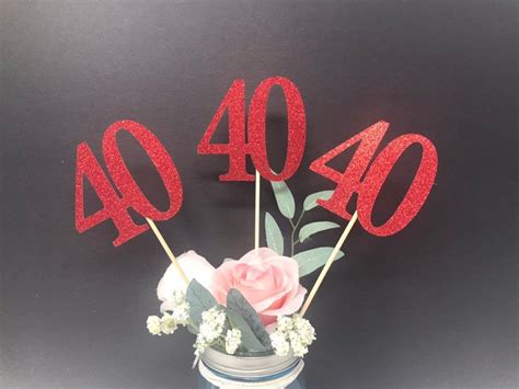 Birthday Centerpiece 40th Anniversary 40th Celebration 40th Birthday