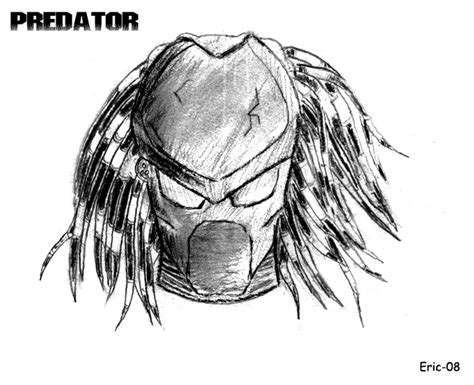 Predator drawing sketch deviantart alien vs drawings aliens wolf yautja scar movie fan pencil corel. Predator Mask Sketch by Blackheart73191 on DeviantArt