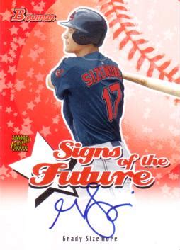 Blank inside for your own message, the edges are pinked, then mounted onto card, supplied with a contrast colour envelope. Grady Sizemore Autograph Baseball Card
