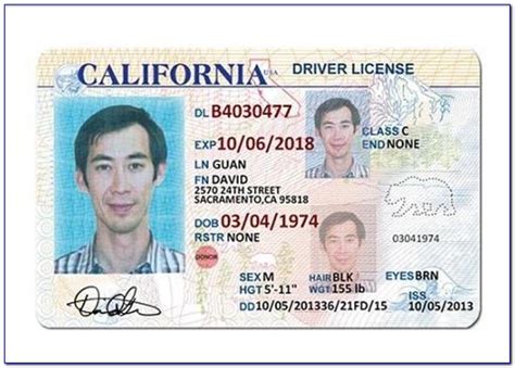 Fake California Drivers License Template