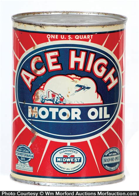 Ace High Motor Oil Can • Antique Advertising