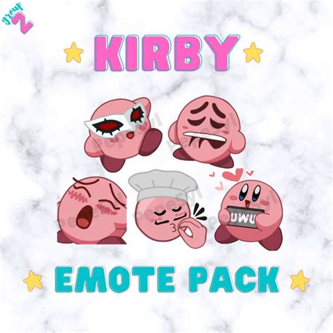 Kirby Emote Pack Group 2 Twitch Discord Emotes Etsy