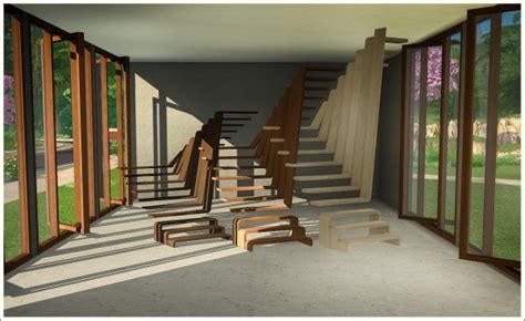 Sims 4 Designs Pivoting Windows And Sculptural Stairs • Sims 4 Downloads