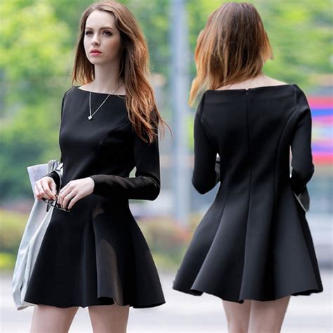 Slim Long Sleeved Black Dress On Luulla