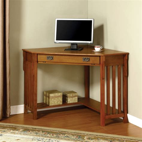 Furniture Of America Roque Solid Wood Corner Office Table From
