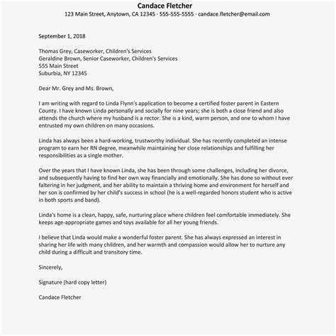 Foster Parent Reference Letter Sample Invitation Template Ideas
