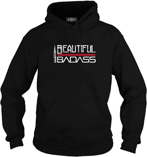 Unisex Beautiful Badass Adult Hooded Sweatshirt S Black