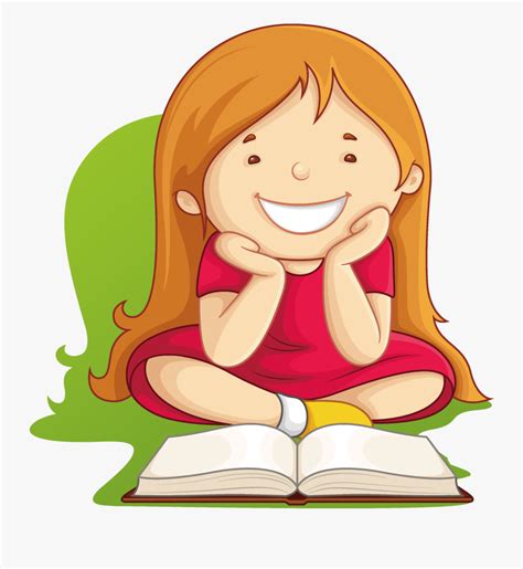 Clip Art Vector Graphics Book Girl Reading Cartoon Girl Reading A